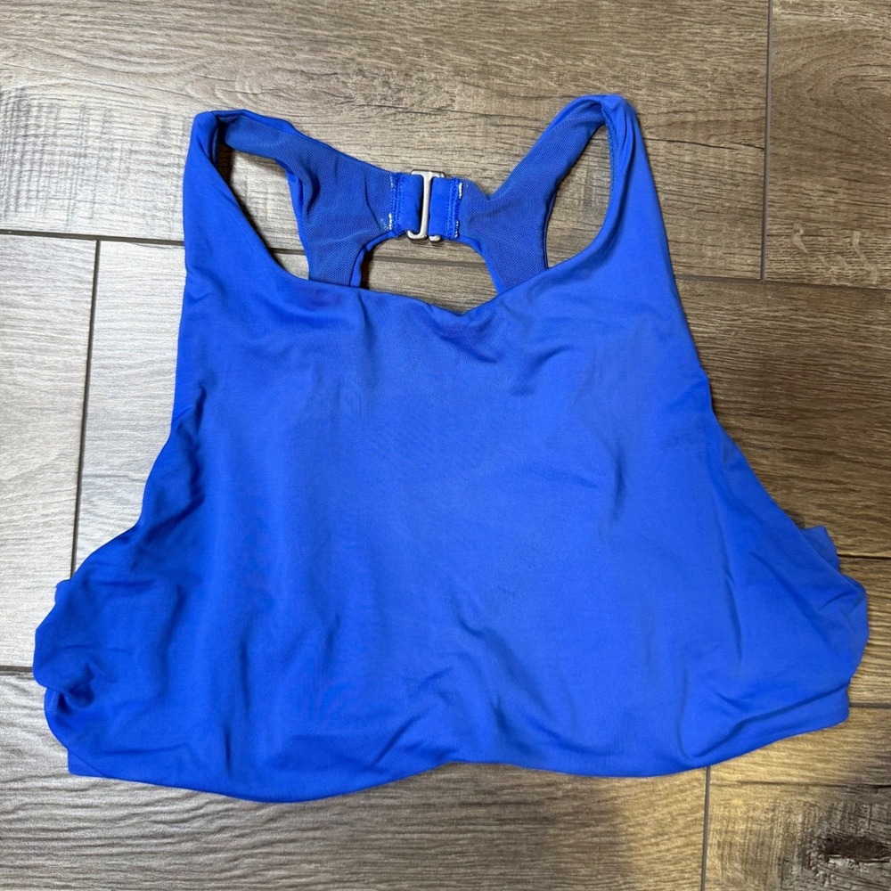 Athleta Royal Blue High Neck Strappy Back Bikini Top 34B/C and Large